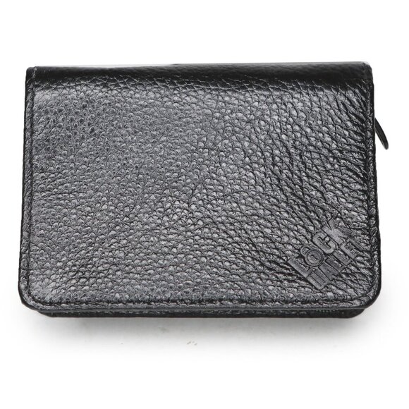 NEW LOCK Wallet RFID Blocking Faux Leather Travel Black Zip Around Window ID - Picture 4 of 10